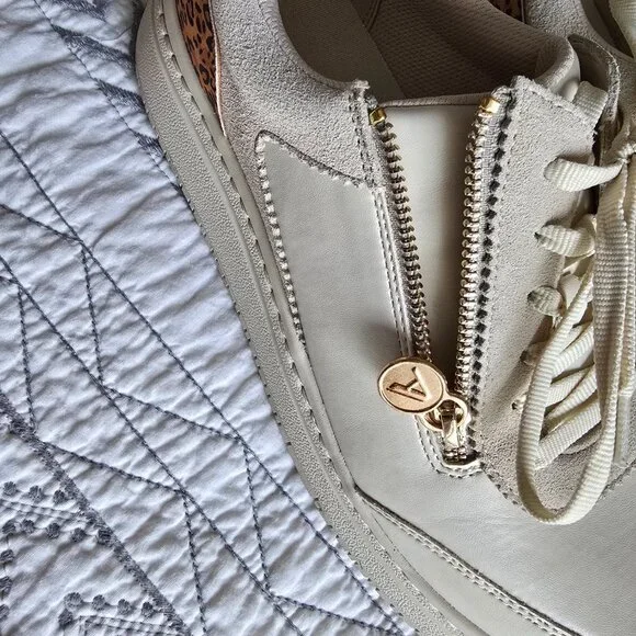 Alegria Averie Cream Sneaker Platform Tan Zippers 41 US 10.5-11 EUC - Picture 3 of 7